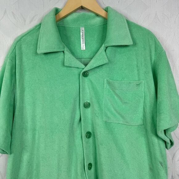 Fabletics Island Terry Boxy Button Up Size M NWT - Picture 4 of 9